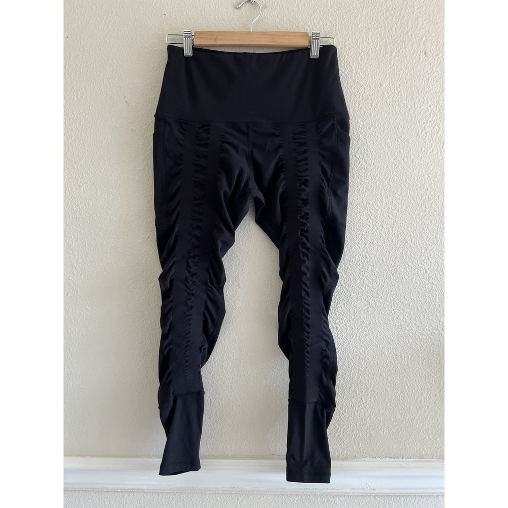 Sweetflexx Resistance Black Leggings Size 10 Pockets Athleisure Yoga Sporty